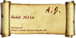 Ávéd Júlia névjegykártya